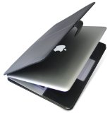 PDAIR レザーケース for MacBook Air 横開きタイプ ブラック PALCMBAB/BL